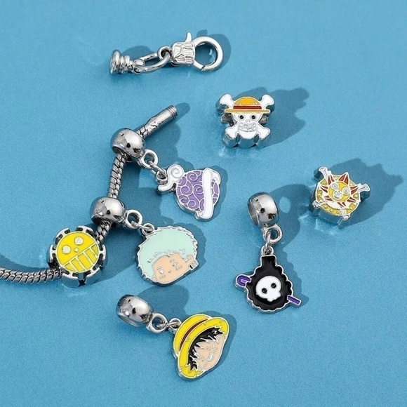 Silver Plated One Piece Anime Themed Charm Bracelet - Picture 6 of 7